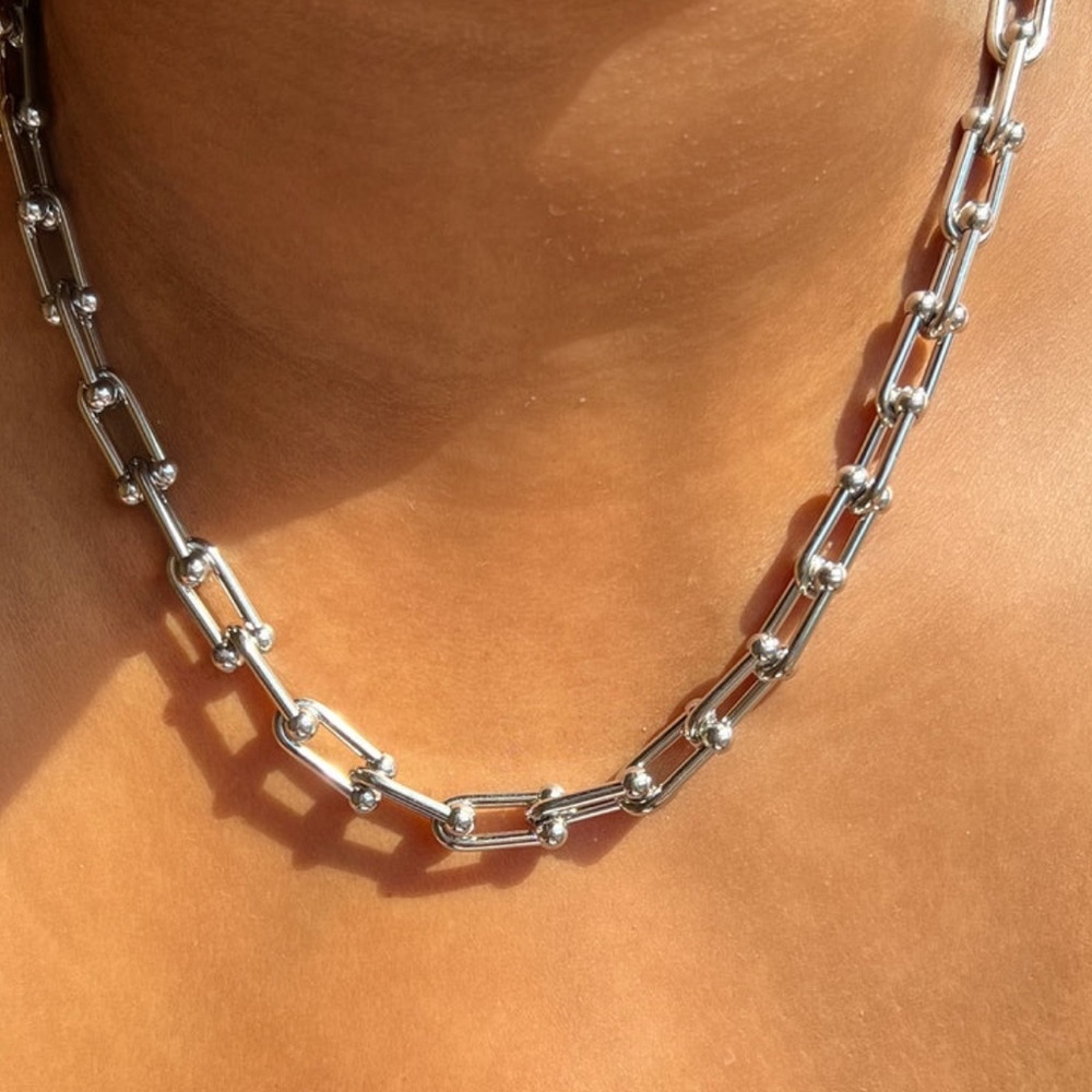Hardware Graduated Link Stainless Steel Necklace Waterproof